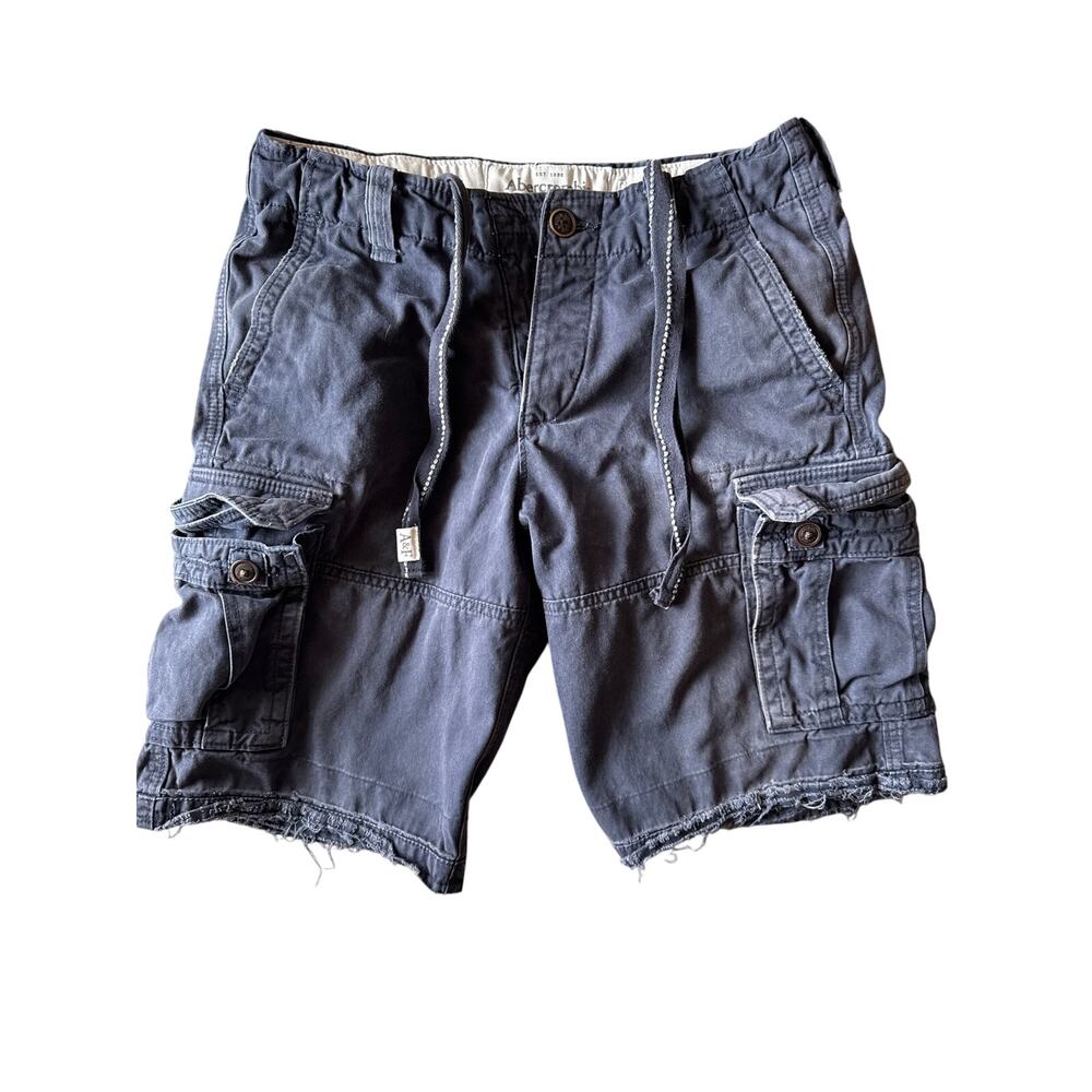 Abercrombie & Fitch 31” Navy Button Fly Heavy Cargo Shorts